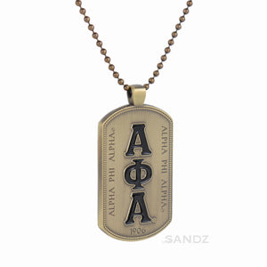 Alpha Phi Alpha Fraternity Dog Tag Medallion
