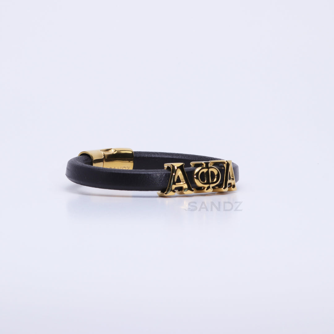 Alpha Phi Alpha Men's Prophyte 2.0 - Black leather bracelet  by SANDZ