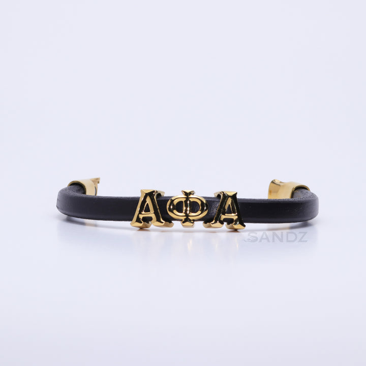 Alpha Phi Alpha Men's Prophyte 2.0 - Black leather bracelet  by SANDZ