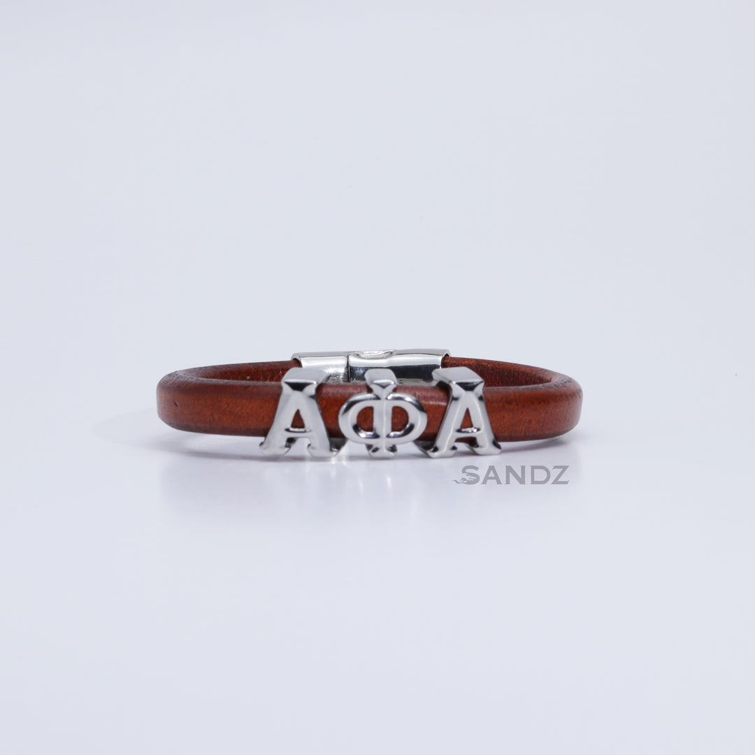 Alpha Phi Alpha Men's Prophyte 2.0 - Tobacco leather bracelet by SANDZ