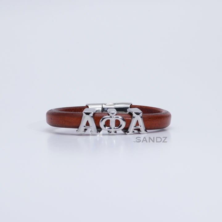 Alpha Phi Alpha Men's Prophyte 2.0 - Tobacco leather bracelet by SANDZ