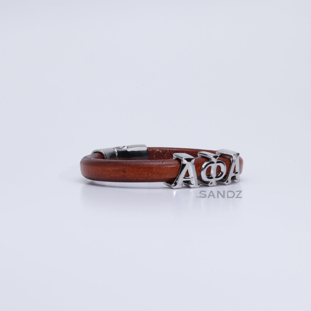 Alpha Phi Alpha Men's Prophyte 2.0 - Tobacco leather bracelet by SANDZ