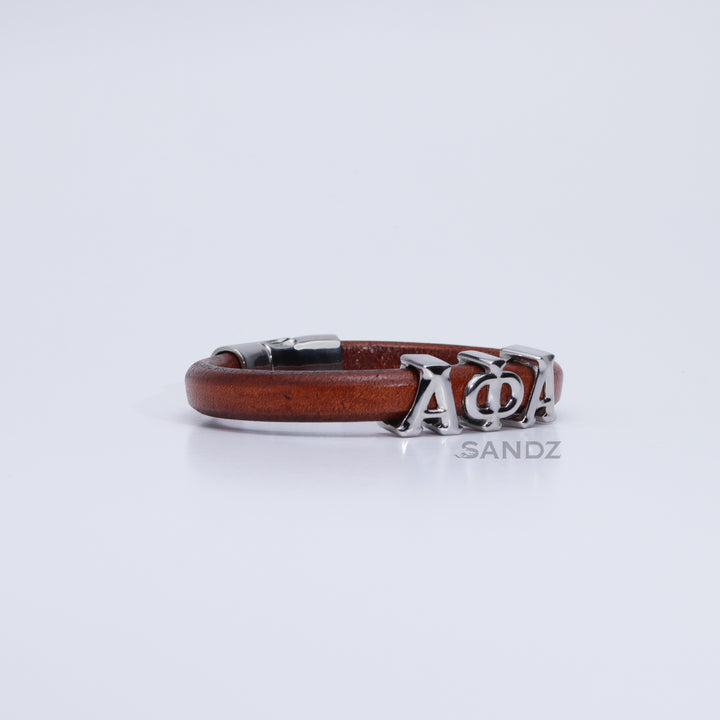 Alpha Phi Alpha Men's Prophyte 2.0 - Tobacco leather bracelet by SANDZ