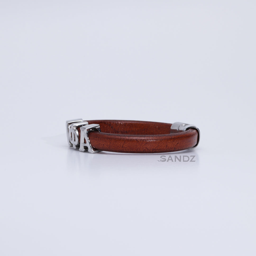 Alpha Phi Alpha Men's Prophyte 2.0 - Tobacco leather bracelet by SANDZ
