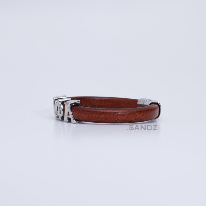 Alpha Phi Alpha Men's Prophyte 2.0 - Tobacco leather bracelet by SANDZ