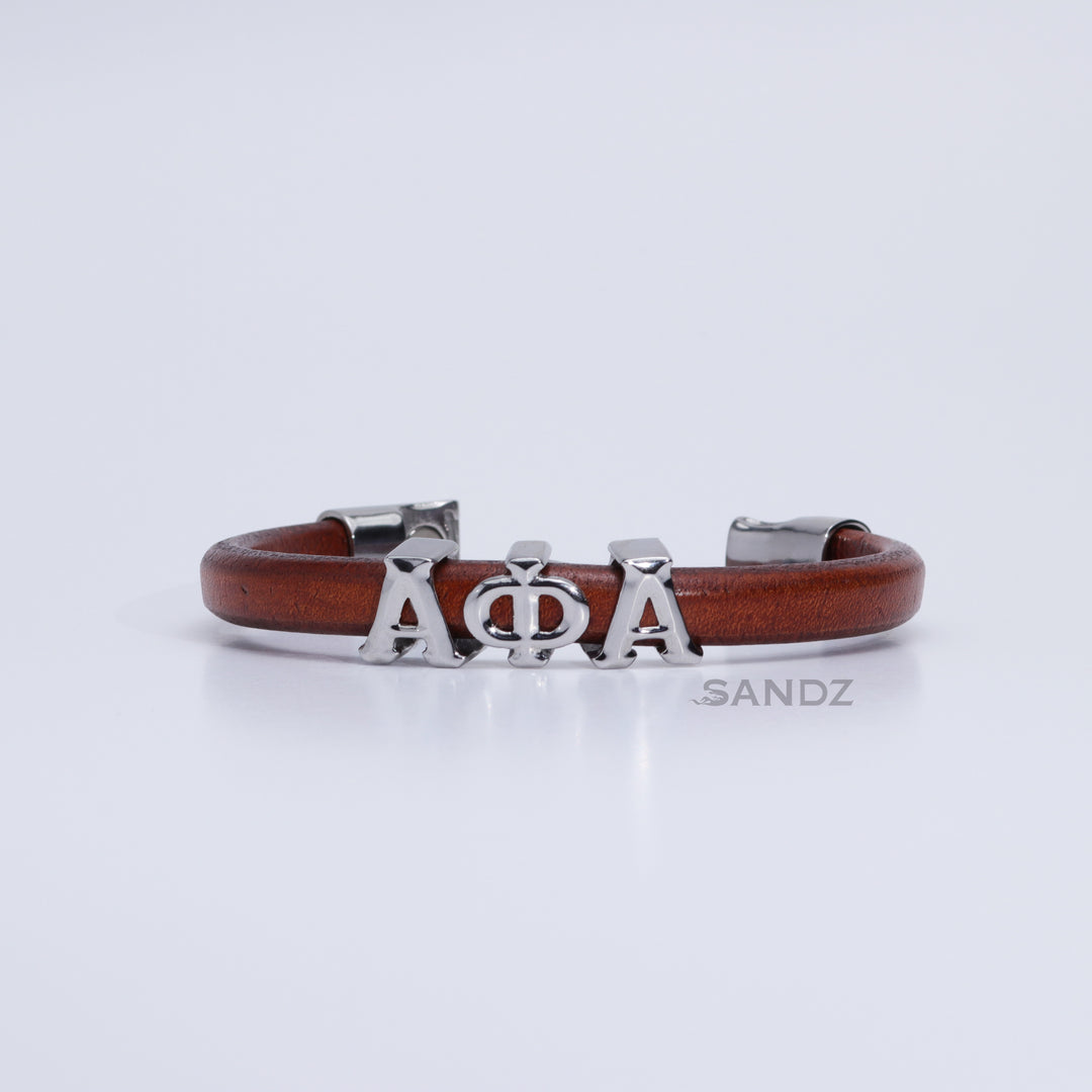 Alpha Phi Alpha Men's Prophyte 2.0 - Tobacco leather bracelet by SANDZ