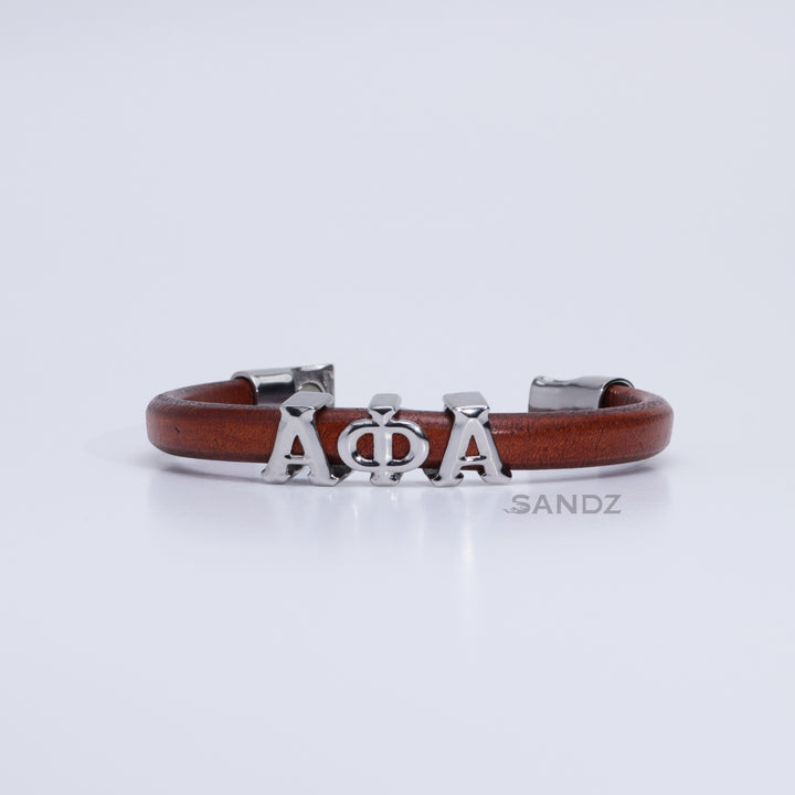 Alpha Phi Alpha Men's Prophyte 2.0 - Tobacco leather bracelet by SANDZ