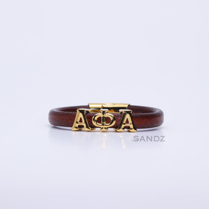 Alpha Phi Alpha Men's Prophyte 2.0 - Whiskey color leather bracelet by SANDZ
