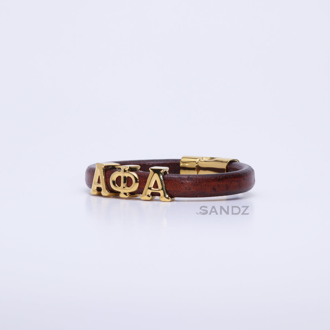 Alpha Phi Alpha Men's Prophyte 2.0 - Whiskey color leather bracelet by SANDZ