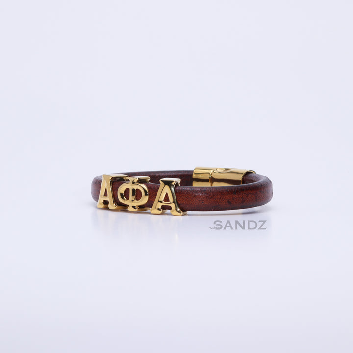 Alpha Phi Alpha Men's Prophyte 2.0 - Whiskey color leather bracelet by SANDZ
