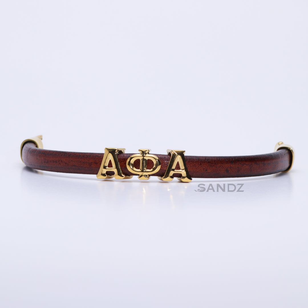 Alpha Phi Alpha Men's Prophyte 2.0 - Whiskey color leather bracelet by SANDZ