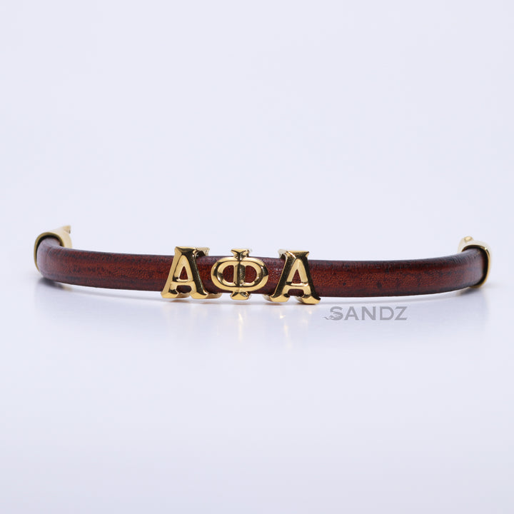 Alpha Phi Alpha Men's Prophyte 2.0 - Whiskey color leather bracelet by SANDZ