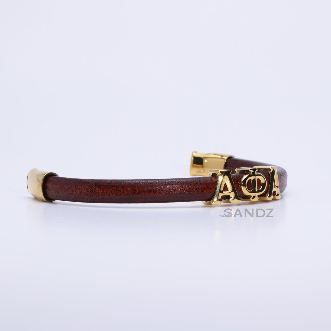 Alpha Phi Alpha Men's Prophyte 2.0 - Whiskey color leather bracelet by SANDZ