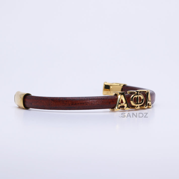 Alpha Phi Alpha Men's Prophyte 2.0 - Whiskey color leather bracelet by SANDZ