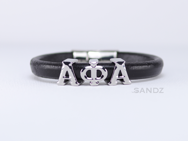 Alpha Phi Alpha Men's Prophyte 2.0 - Black leather bracelet  by SANDZ