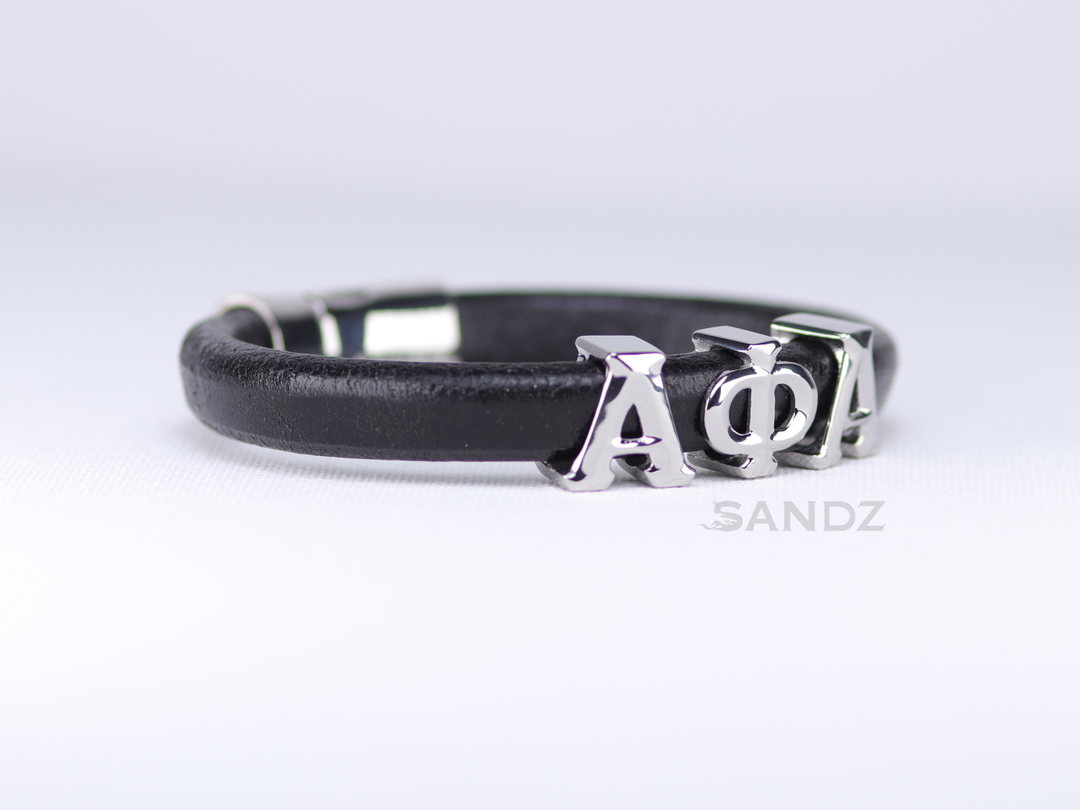 Alpha Phi Alpha Men's Prophyte 2.0 - Black leather bracelet  by SANDZ