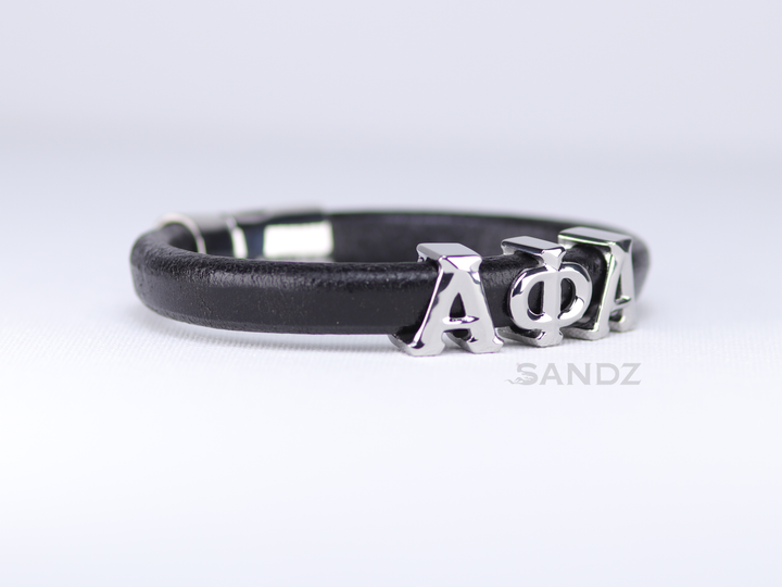 Alpha Phi Alpha Men's Prophyte 2.0 - Black leather bracelet  by SANDZ