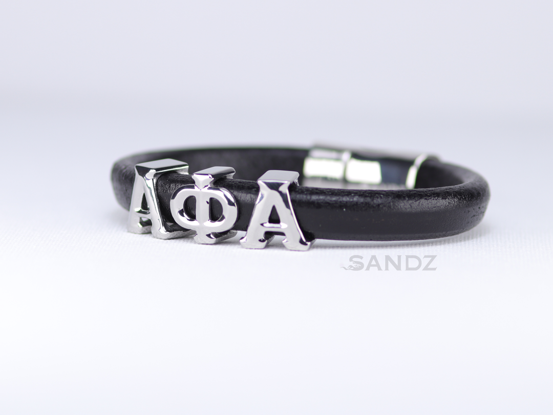 Alpha Phi Alpha Men's Prophyte 2.0 - Black leather bracelet  by SANDZ