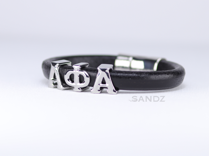Alpha Phi Alpha Men's Prophyte 2.0 - Black leather bracelet  by SANDZ
