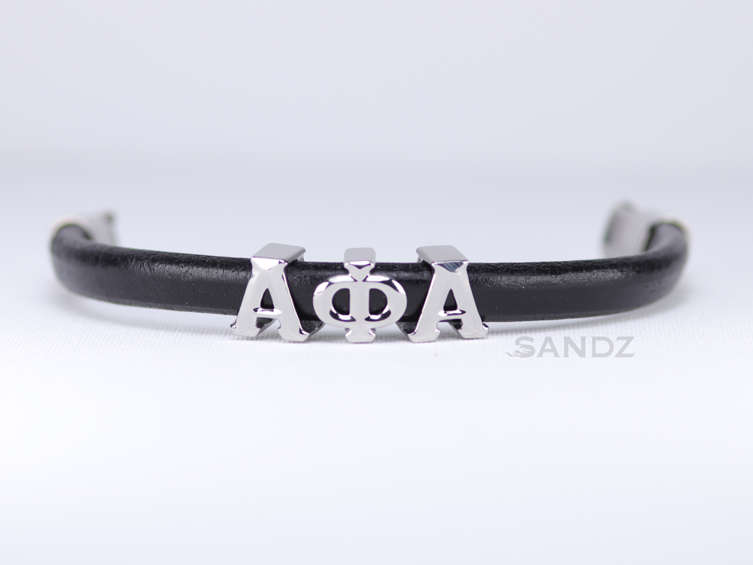 Alpha Phi Alpha Men's Prophyte 2.0 - Black leather bracelet  by SANDZ