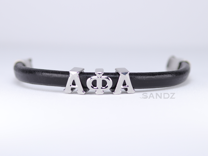 Alpha Phi Alpha Men's Prophyte 2.0 - Black leather bracelet  by SANDZ