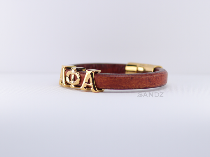 Alpha Phi Alpha Men's Prophyte 2.0 - Tobacco leather bracelet by SANDZ