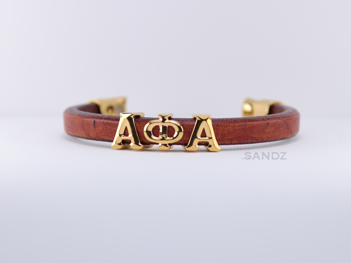 Alpha Phi Alpha Men's Prophyte 2.0 - Tobacco leather bracelet by SANDZ