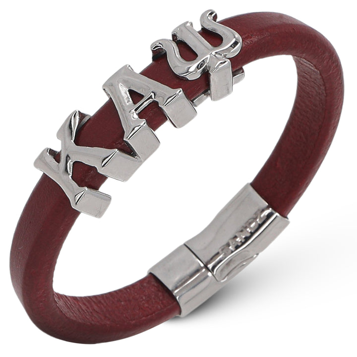 Kappa Alpha Psi Men's Prophyte 2.0 - Crimson leather bracelet by SANDZ
