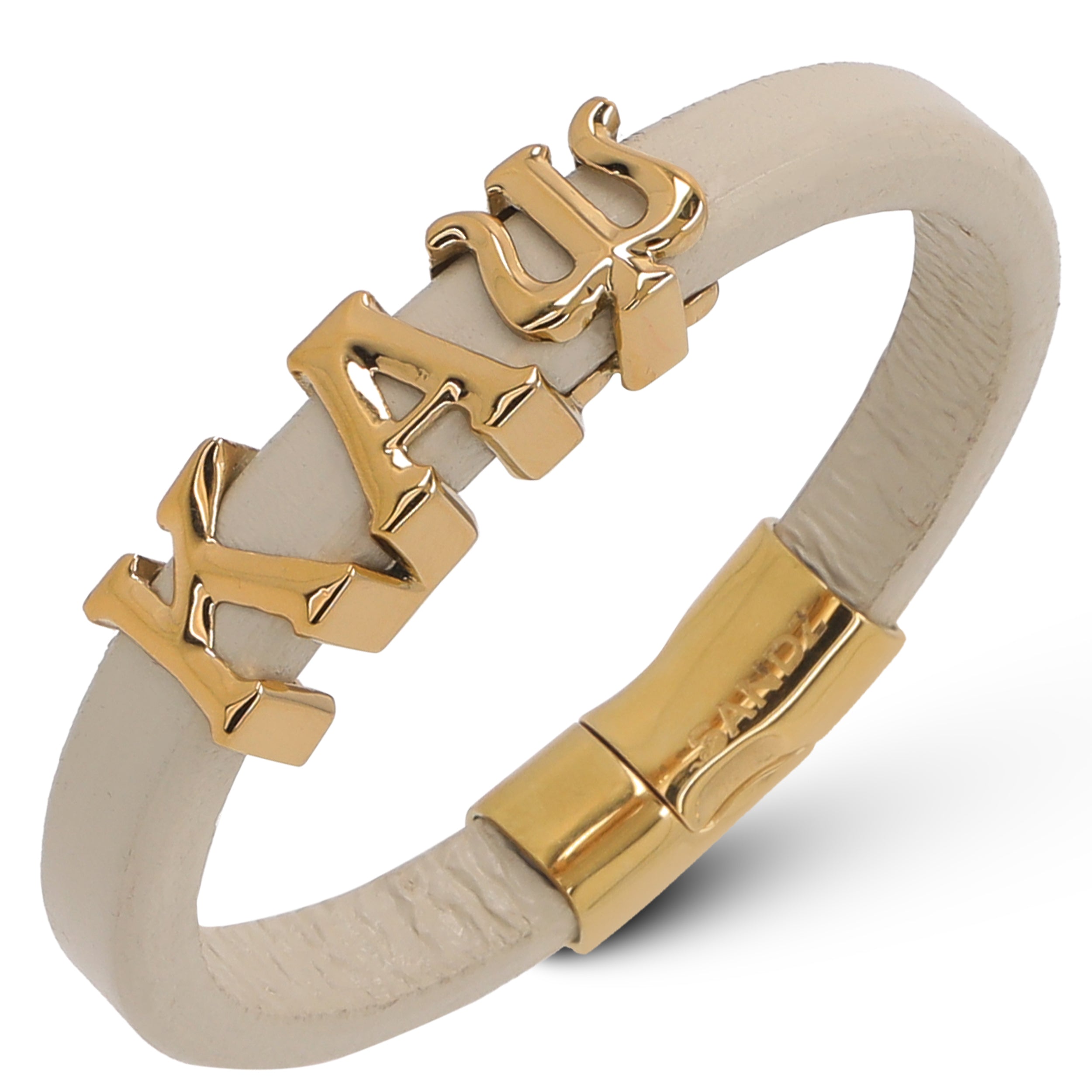 Kappa Alpha Psi Men's Prophyte 2.0 - Cream leather bracelet by SANDZ