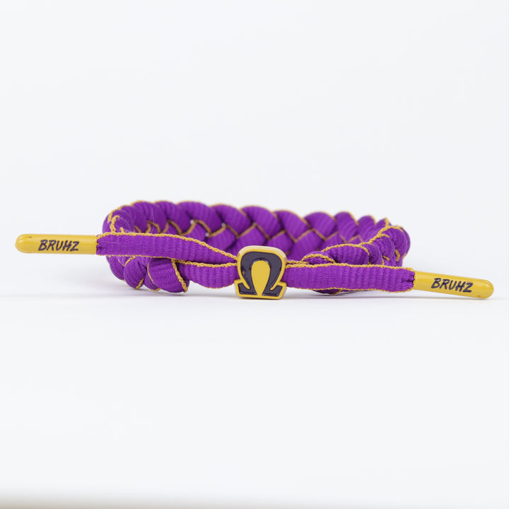 Omega Psi Phi "Omega" Purple & Gold paracord bracelet
