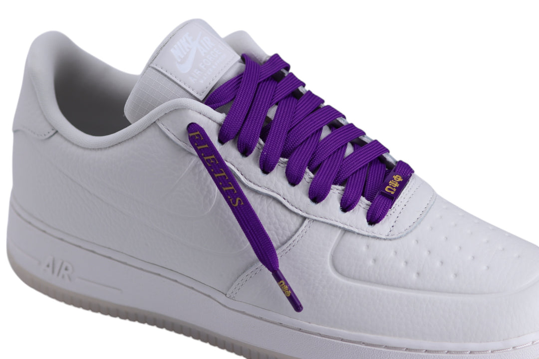 Omega Psi Phi Purple shoelaces with fraternity FIETTS moto| w/ lace locks
