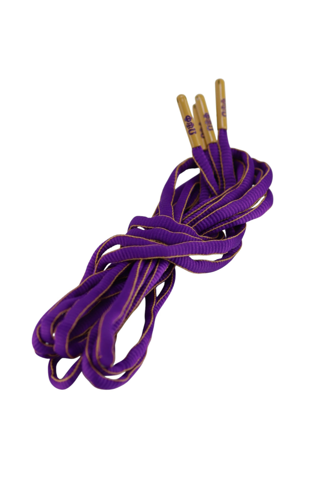 Omega Psi Phi Purple and Gold Oval Shoelaces