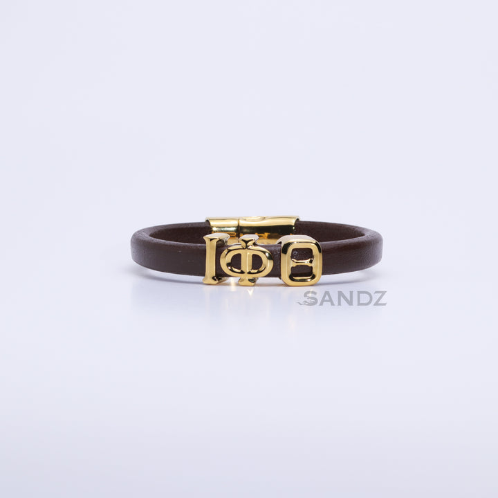 Iota Phi Theta Men's Prophtye 2.0 - Charcoal Brown leather bracelet by SANDZ