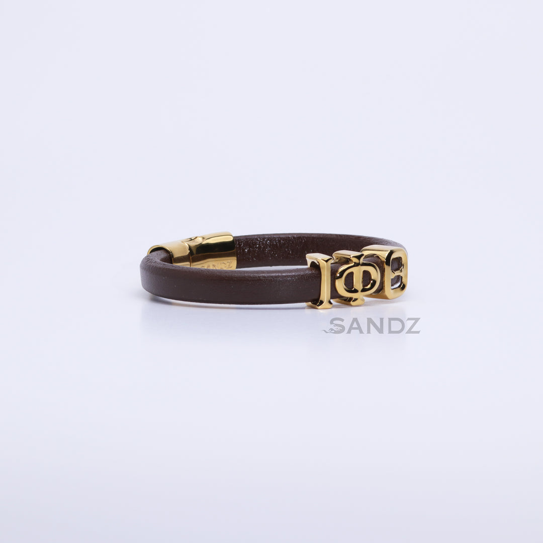 Iota Phi Theta Men's Prophtye 2.0 - Charcoal Brown leather bracelet by SANDZ