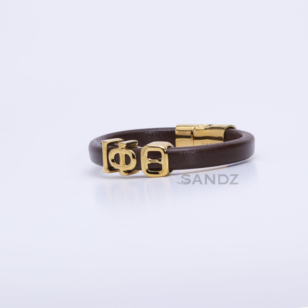 Iota Phi Theta Men's Prophtye 2.0 - Charcoal Brown leather bracelet by SANDZ