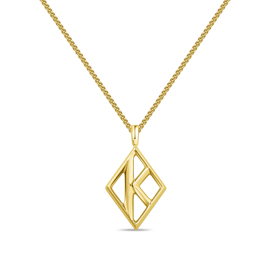 Kappa Alpha Psi Diamond K pendant necklace, men's stainless steel fraternity jewelry