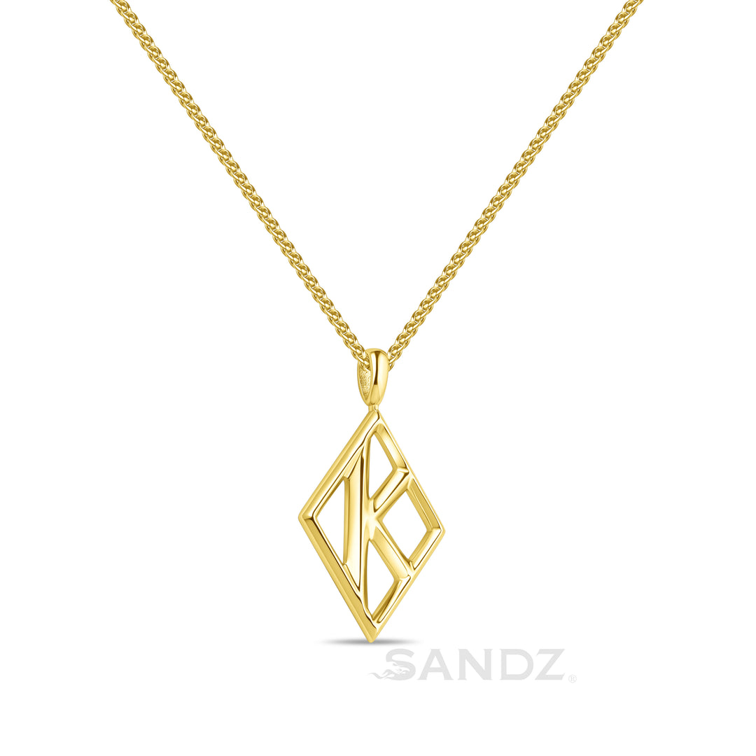 Kappa Alpha Psi Diamond K pendant necklace, men's stainless steel fraternity jewelry