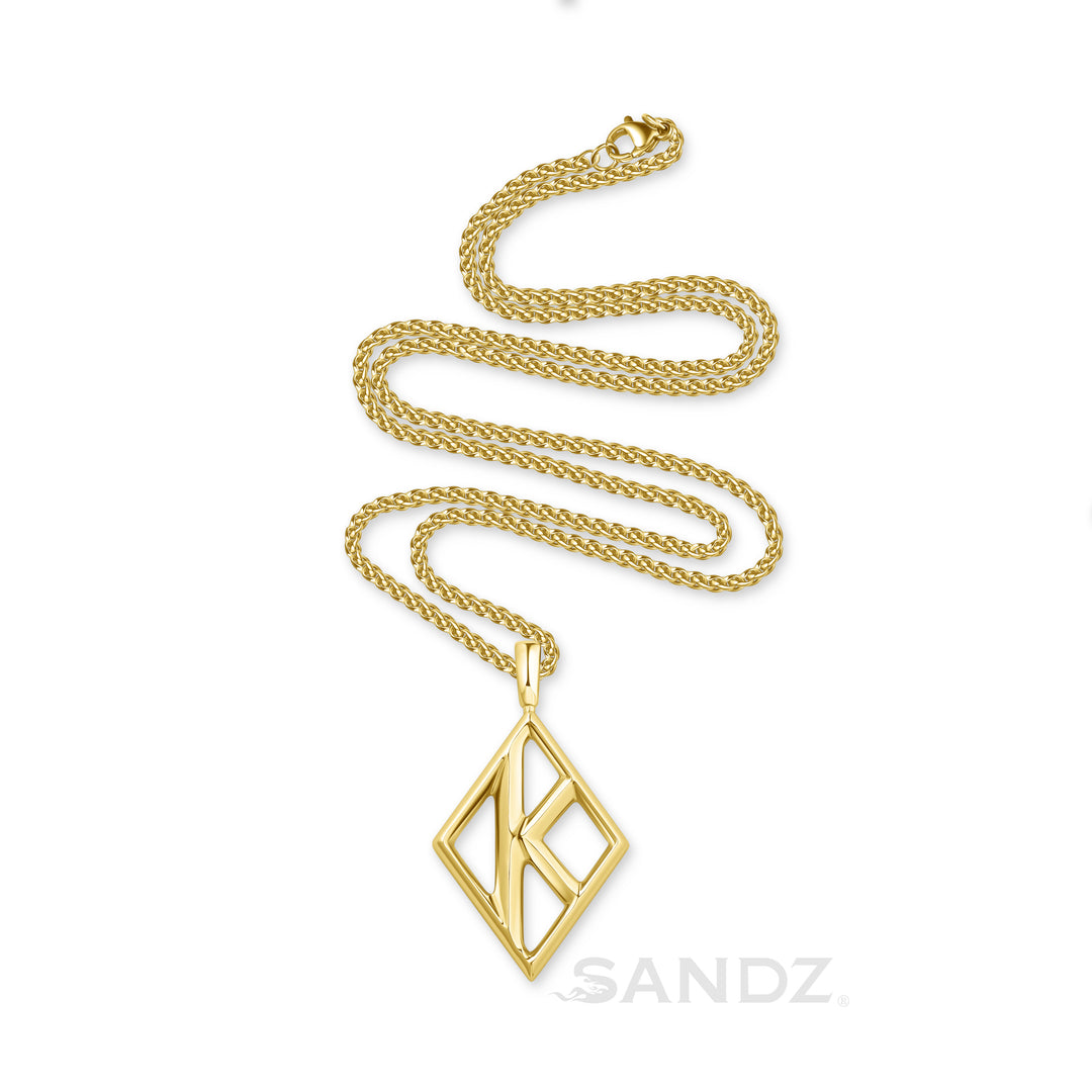 Kappa Alpha Psi Diamond K pendant necklace, men's stainless steel fraternity jewelry