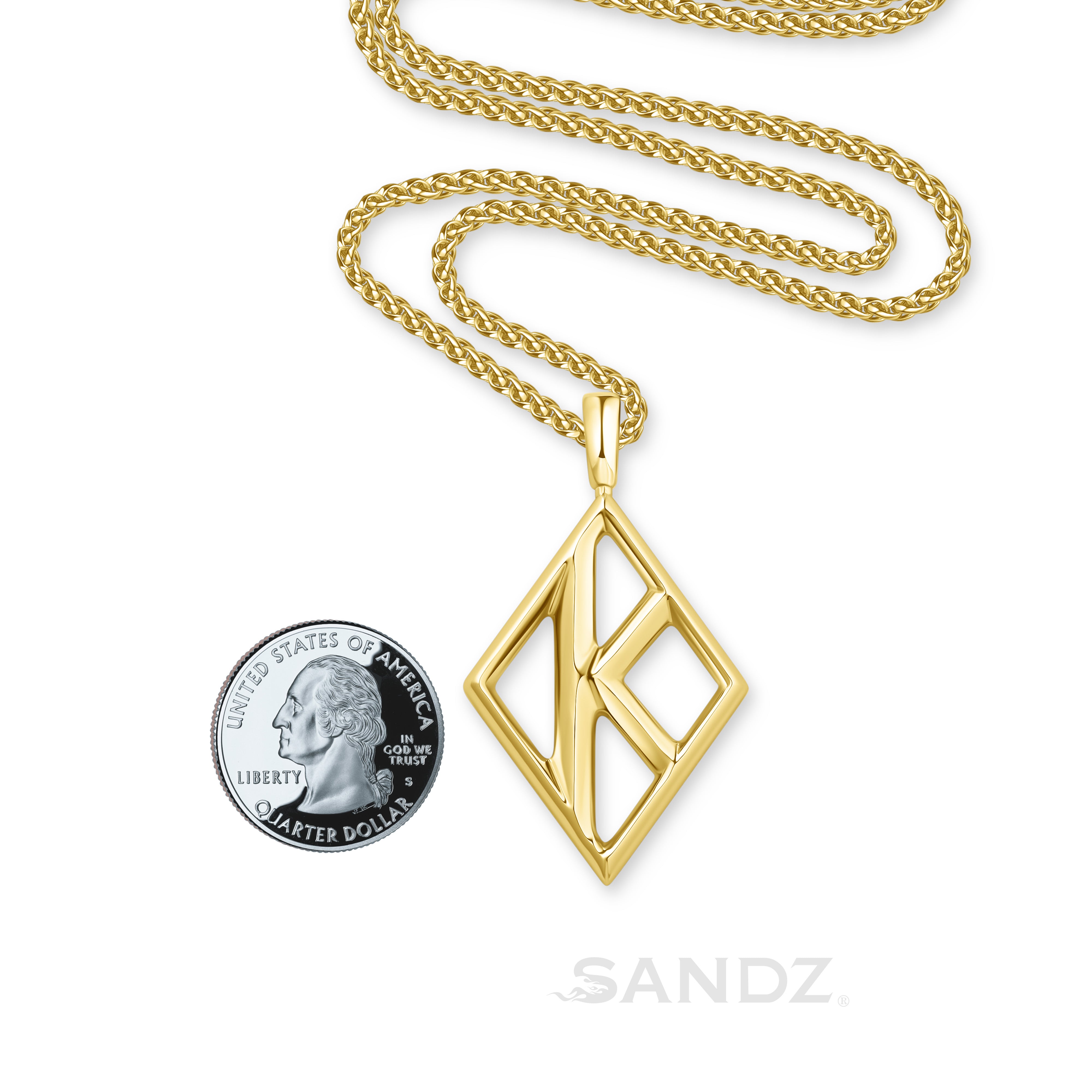 Kappa Alpha Psi Diamond K pendant necklace, men's stainless steel