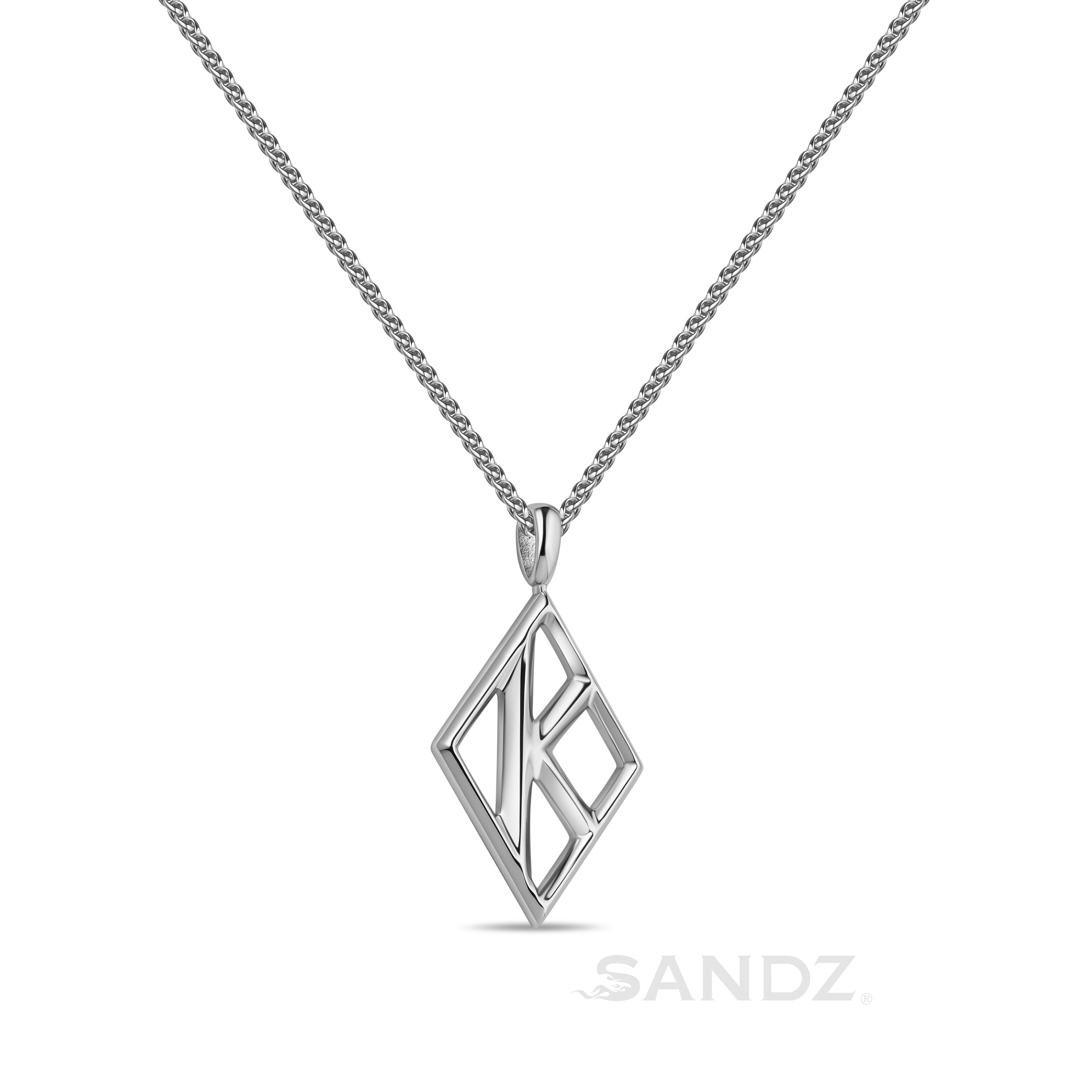 Kappa Alpha Psi Diamond K pendant necklace, men's stainless steel