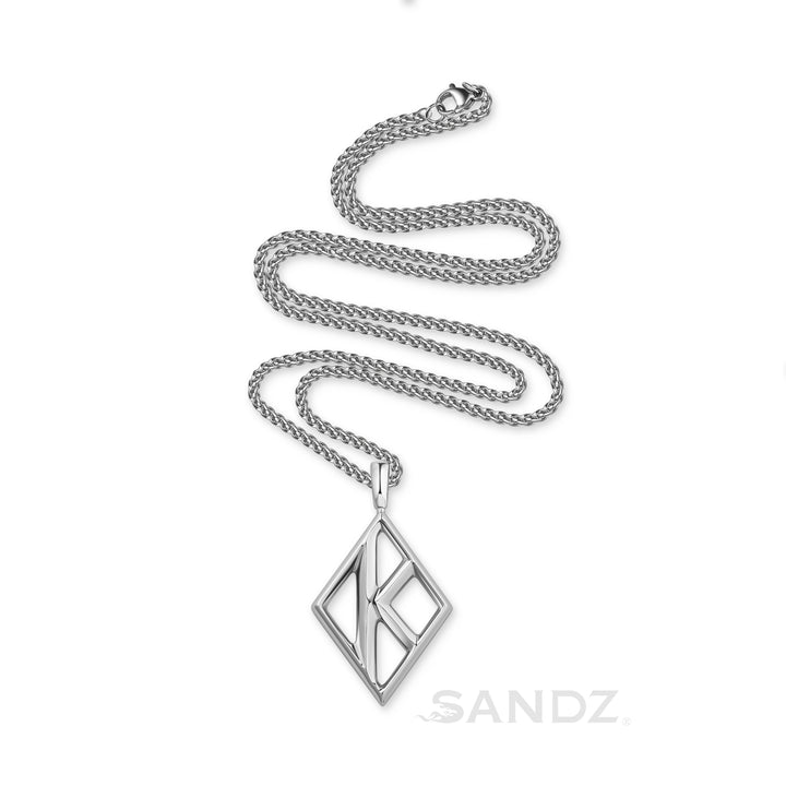 Kappa Alpha Psi Diamond K pendant necklace, men's stainless steel fraternity jewelry