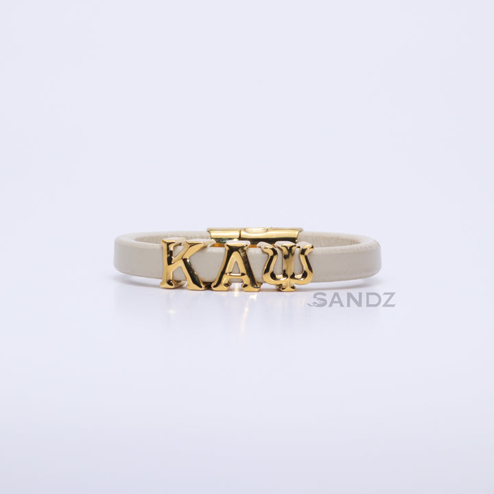 Kappa Alpha Psi Men's Prophyte 2.0 - Cream leather bracelet by SANDZ