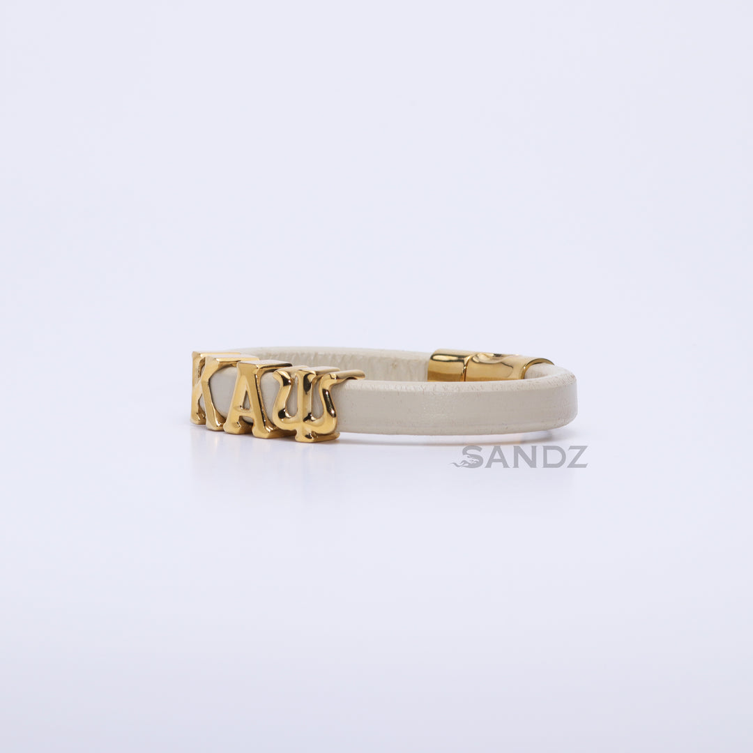 Kappa Alpha Psi Men's Prophyte 2.0 - Cream leather bracelet by SANDZ