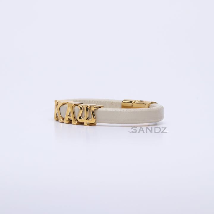 Kappa Alpha Psi Men's Prophyte 2.0 - Cream leather bracelet by SANDZ