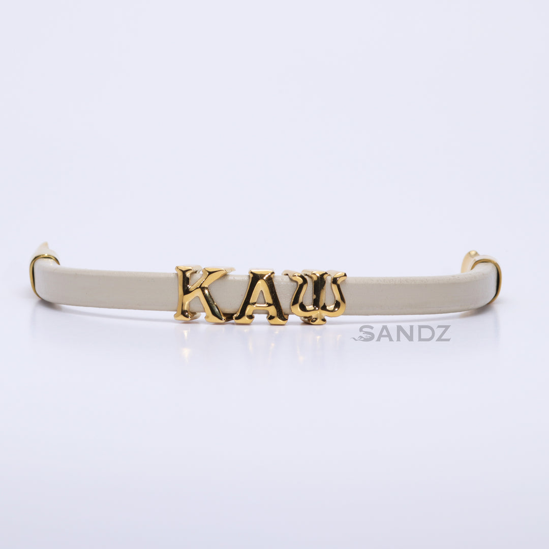 Kappa Alpha Psi Men's Prophyte 2.0 - Cream leather bracelet by SANDZ
