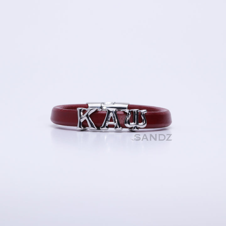 Kappa Alpha Psi Men's Prophyte 2.0 - Crimson leather bracelet by SANDZ