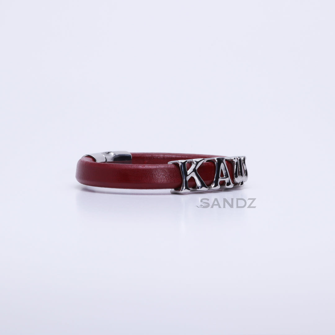 Kappa Alpha Psi Men's Prophyte 2.0 - Crimson leather bracelet by SANDZ