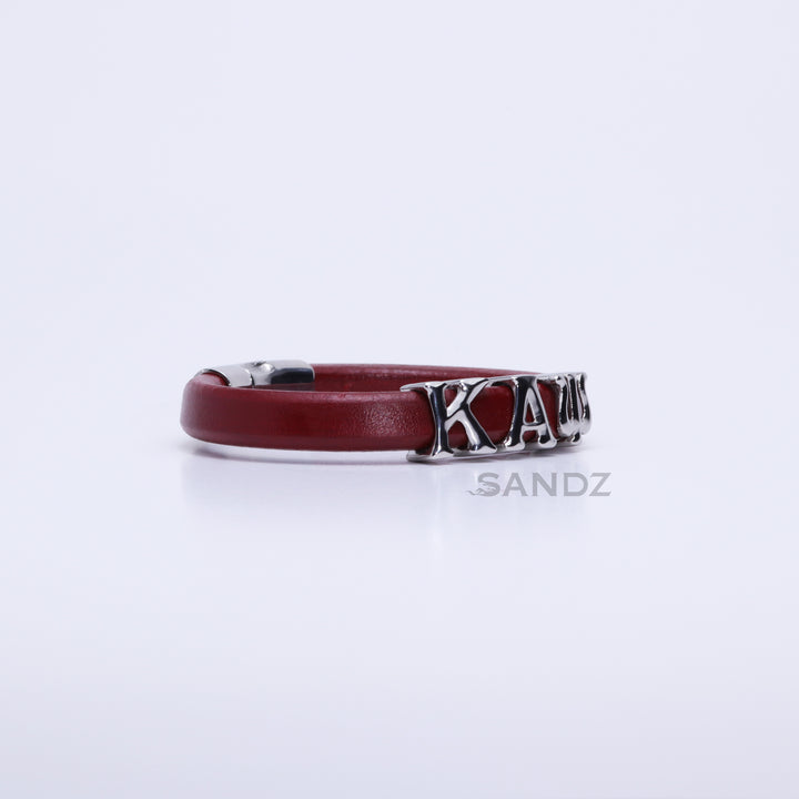 Kappa Alpha Psi Men's Prophyte 2.0 - Crimson leather bracelet by SANDZ