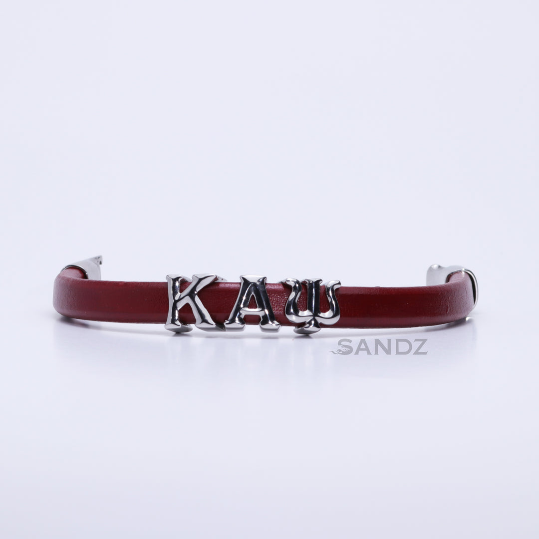 Kappa Alpha Psi Men's Prophyte 2.0 - Crimson leather bracelet by SANDZ