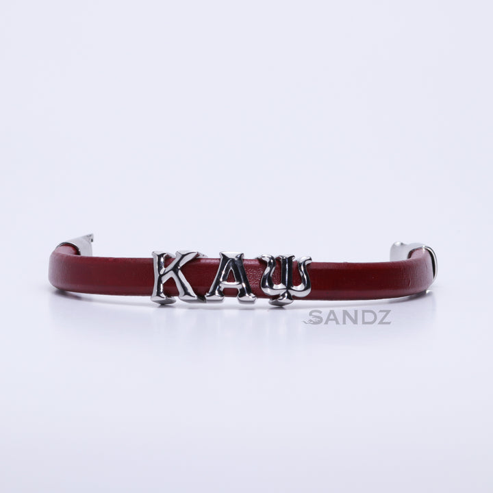 Kappa Alpha Psi Men's Prophyte 2.0 - Crimson leather bracelet by SANDZ